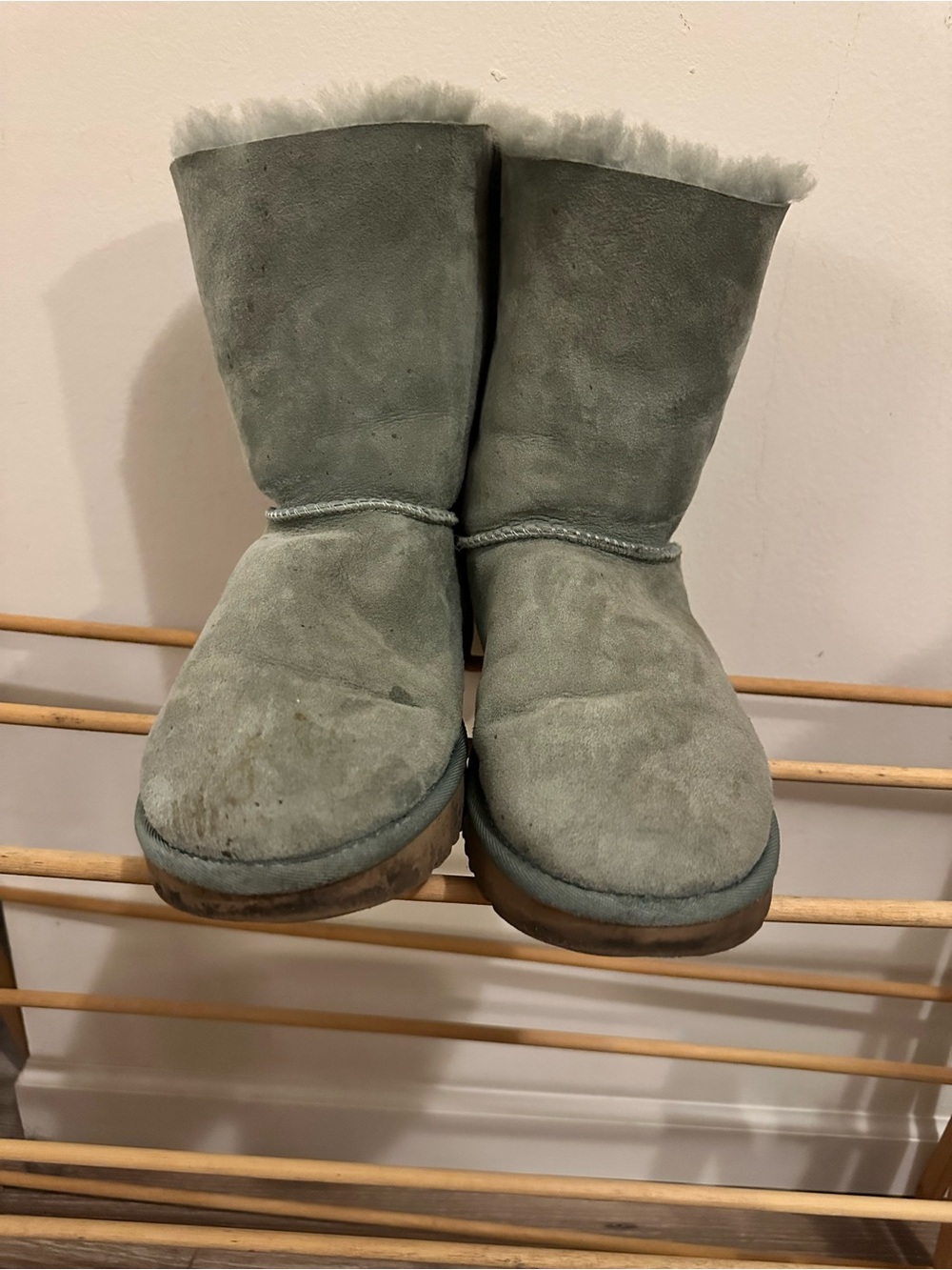 UGG Bailey Bow II Boots SIZE 11 in Sea Green/Cascade Teal/Succulent/Aloe MidCalf - Picture 3 of 8